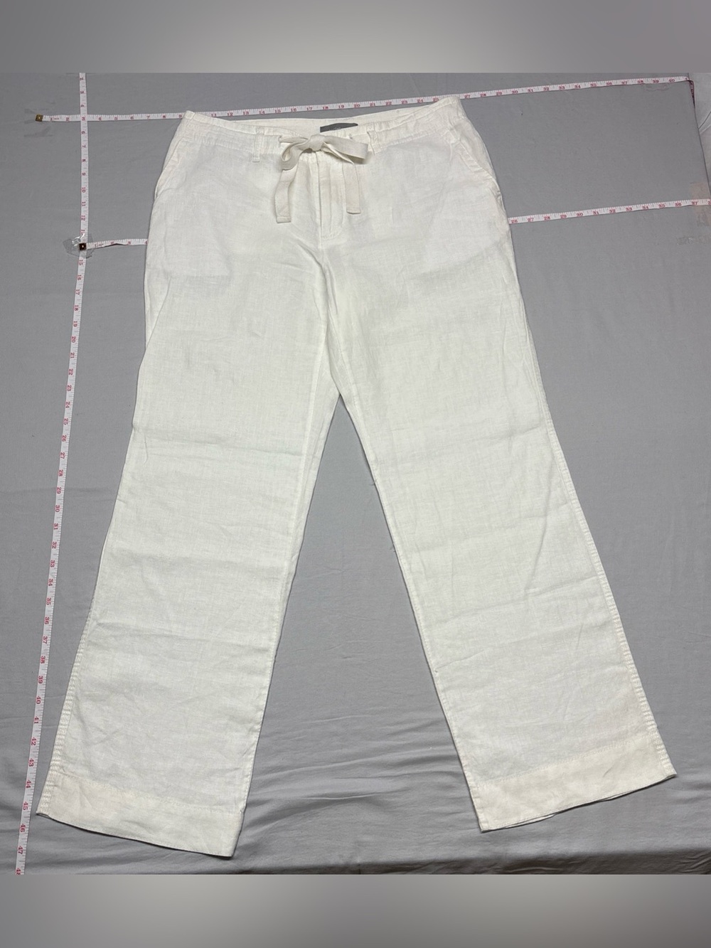 Liz Claiborne Cream Linen Drawstring Pants